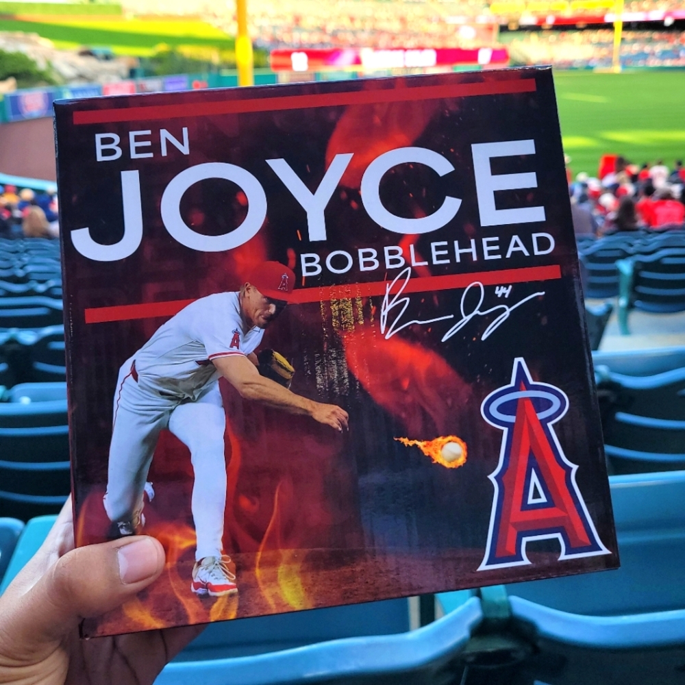 Los Angeles Angels Bobblehead - Red and White. Ben Joyce Edition.